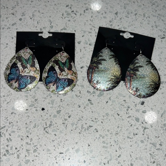 Jewelry - Elegant Sparkling Colorful Teardrop Earrings- 2 pairs